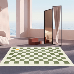Nordic Geometric Checkerboard Carpet Non-slip Shaggy Mat