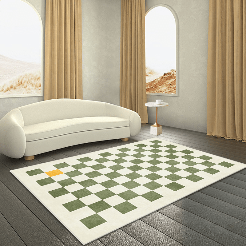 Nordic Geometric Checkerboard Carpet Non-slip Shaggy Mat