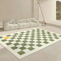 Nordic Geometric Checkerboard Carpet Non-slip Shaggy Mat