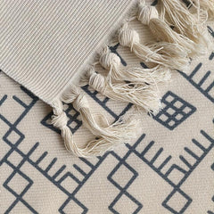 Hand Woven Boho Tassel Area Rug Soft Non Slip Linen Carpet