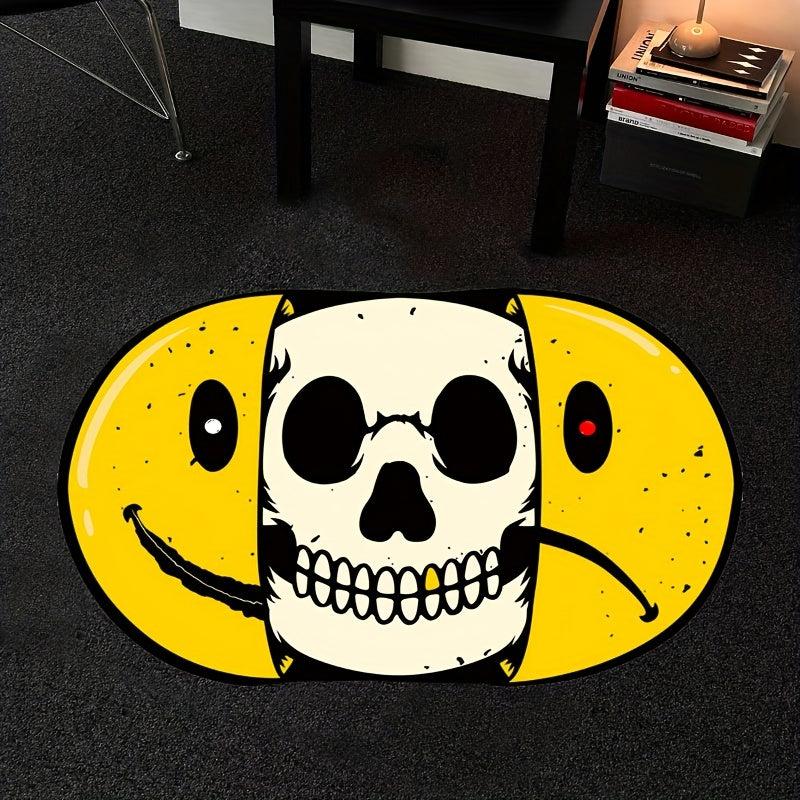 Fluffy Halloween Skull Area Rug Thickened Faux Cashmere Home Decor