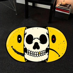 Fluffy Halloween Skull Area Rug Thickened Faux Cashmere Home Decor