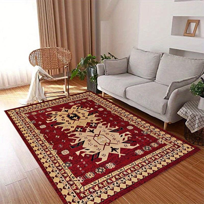 Large Vintage Tribal Area Rug Non-slip Waterproof Backing