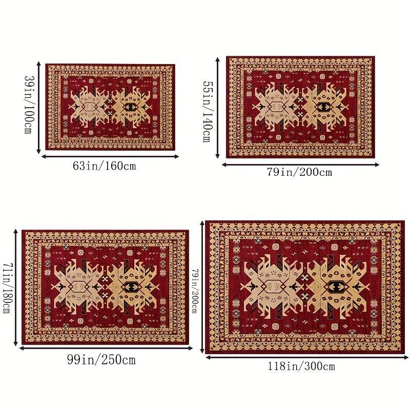 Large Vintage Tribal Area Rug Non-slip Waterproof Backing