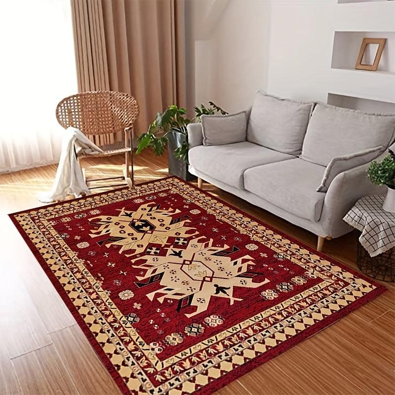 Large Vintage Tribal Area Rug Non-slip Waterproof Backing