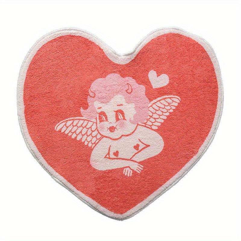Pink Heart Carpet Bedside Mat Non Slip Area Rug