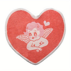 Pink Heart Carpet Bedside Mat Non Slip Area Rug