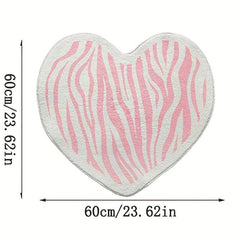 Pink Heart Carpet Bedside Mat Non Slip Area Rug