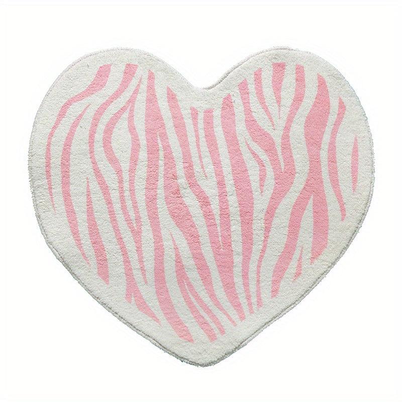 Pink Heart Carpet Bedside Mat Non Slip Area Rug