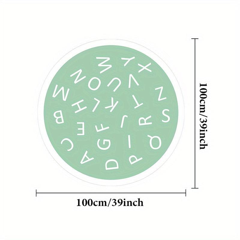 Soft Round Area Rug for Kids: Alphabet Mat with Plush Material
