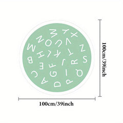 Soft Round Area Rug for Kids: Alphabet Mat with Plush Material