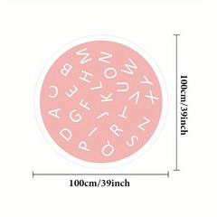 Soft Round Area Rug for Kids: Alphabet Mat with Plush Material