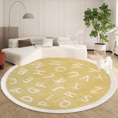 Soft Round Area Rug for Kids: Alphabet Mat with Plush Material