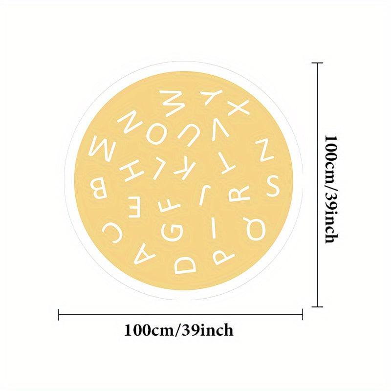 Soft Round Area Rug for Kids: Alphabet Mat with Plush Material