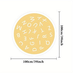 Soft Round Area Rug for Kids: Alphabet Mat with Plush Material