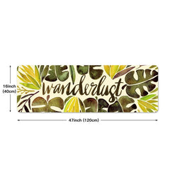 Non Slip Tropical Rainforest Kitchen Rug Leaf Plant Print Home Decor Proof Prote