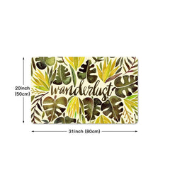Non Slip Tropical Rainforest Kitchen Rug Leaf Plant Print Home Decor Proof Prote