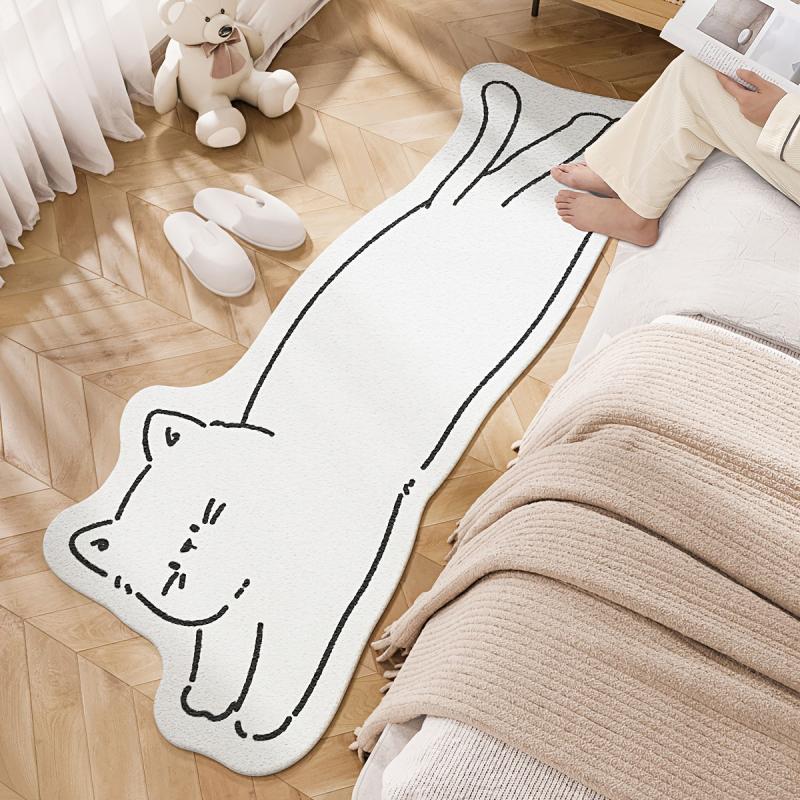Cartoon Cat Shaped Rug Soft Area Rugs for Bedroom Living Room