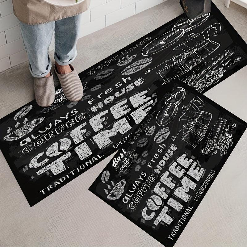 2pcs Modern Kitchen Floor Mat Halloween Decor