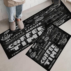 2pcs Modern Kitchen Floor Mat Halloween Decor