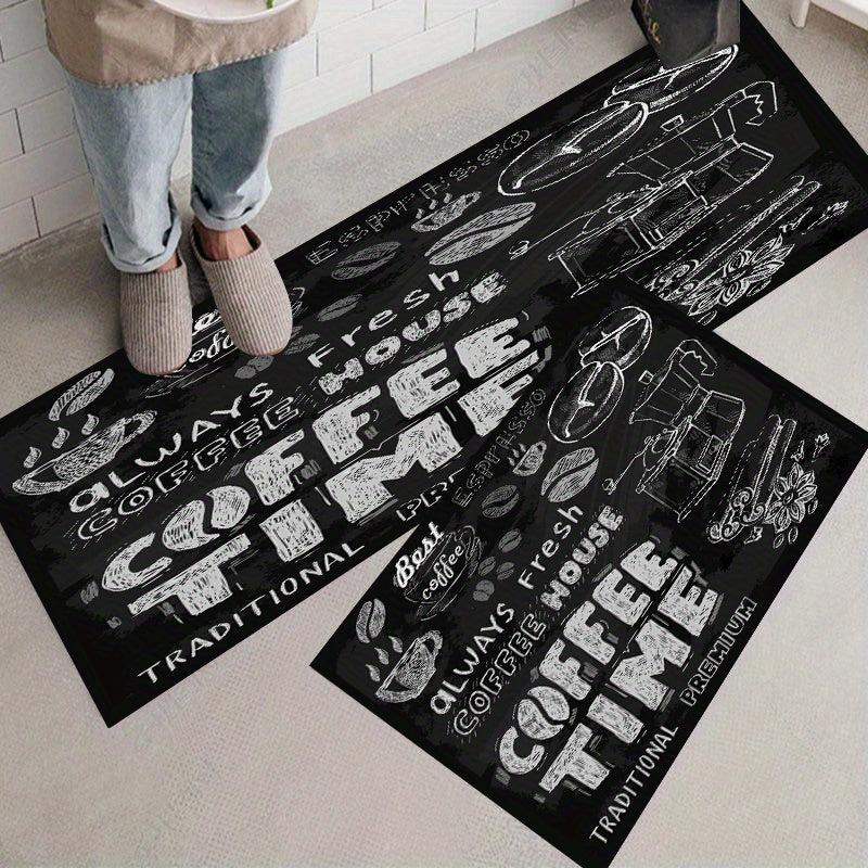 2pcs Modern Kitchen Floor Mat Halloween Decor