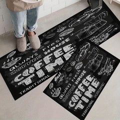 2pcs Modern Kitchen Floor Mat Halloween Decor