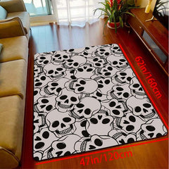 Gothic Skull Kitchen Rug Halloween Laundry Room Rug Extra Long Oriental Hallway