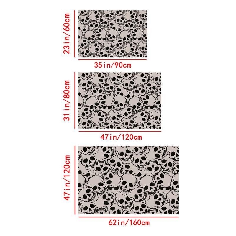 Gothic Skull Kitchen Rug Halloween Laundry Room Rug Extra Long Oriental Hallway