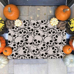Gothic Skull Kitchen Rug Halloween Laundry Room Rug Extra Long Oriental Hallway