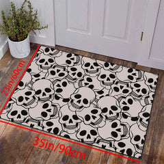 Gothic Skull Kitchen Rug Halloween Laundry Room Rug Extra Long Oriental Hallway