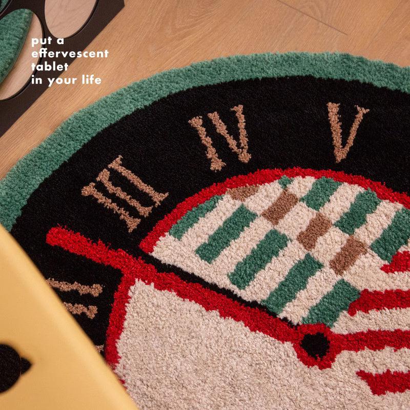 Medieval Clock Carpet Vintage Round Rug Plush Soft Carpet