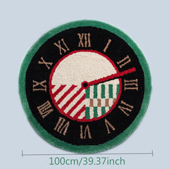Medieval Clock Carpet Vintage Round Rug Plush Soft Carpet