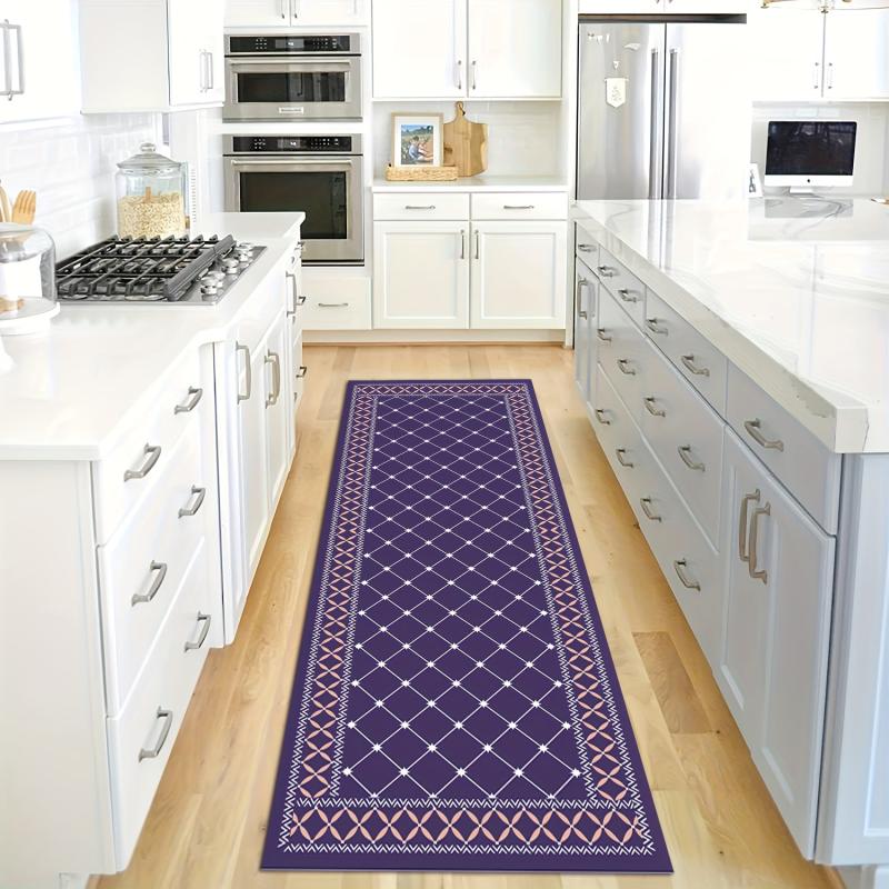 Geometric Non-slip Corridor Rug Soft Velvet Mat