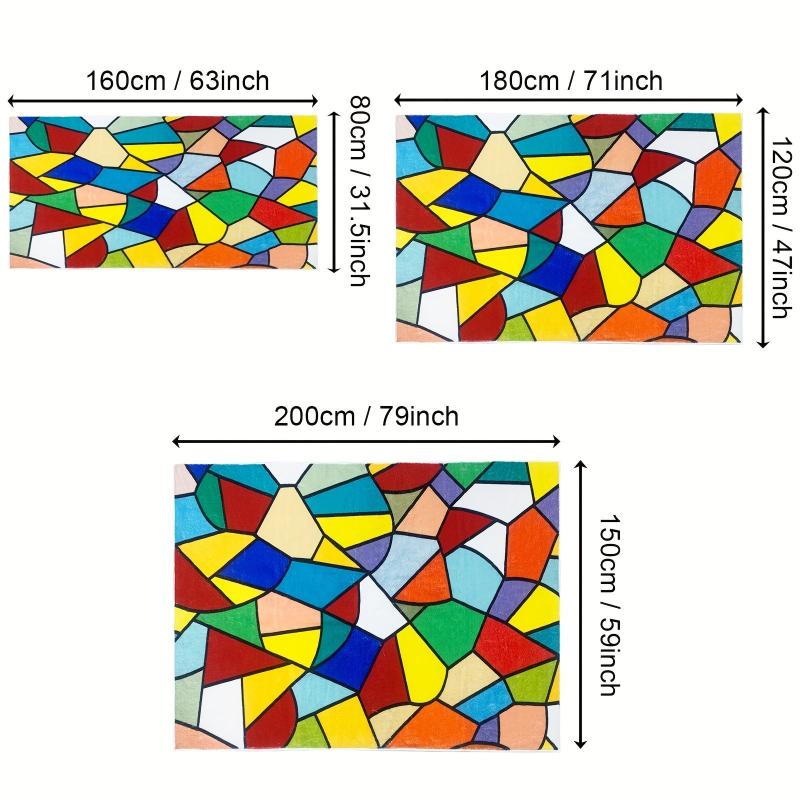 Geometric Pattern Carpet With Anti slip Backing Modern Dopamine Style Area Rug