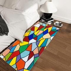 Geometric Pattern Carpet With Anti slip Backing Modern Dopamine Style Area Rug