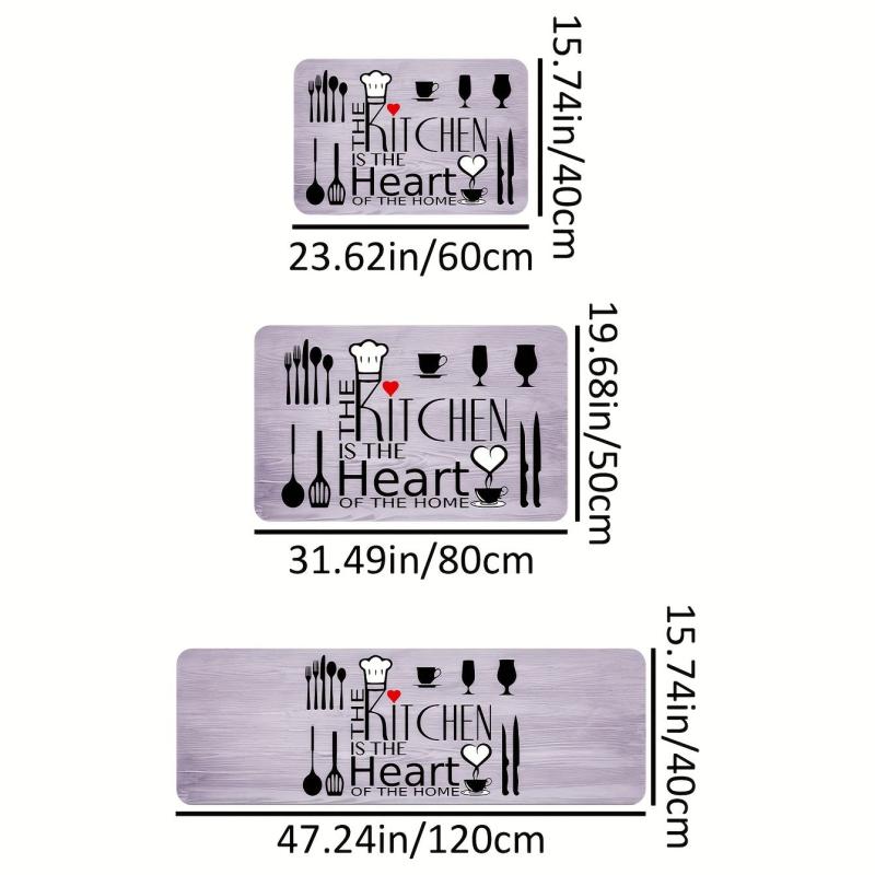 Absorbent Anti Fatigue Kitchen Mat Non Slip Backing Laundry Bathroom Hallway