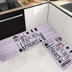 Absorbent Anti Fatigue Kitchen Mat Non Slip Backing Laundry Bathroom Hallway