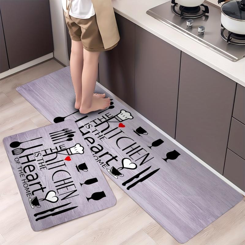 Absorbent Anti Fatigue Kitchen Mat Non Slip Backing Laundry Bathroom Hallway