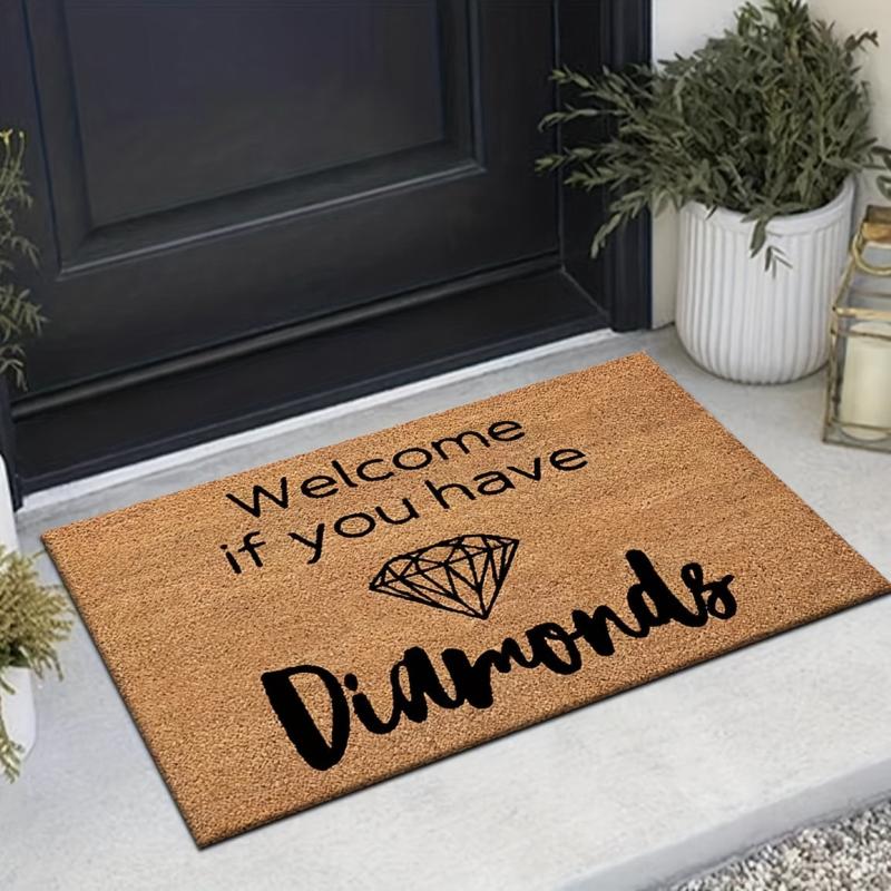Non Slip Welcome Mats for Front Door Heavy Duty Rubber Mat with Funny Farmhouse