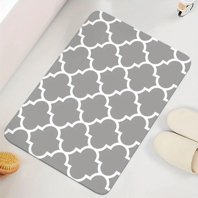 Geometric Pattern Kitchen Rug Modern Polyester Anti slip Kitchen Mat