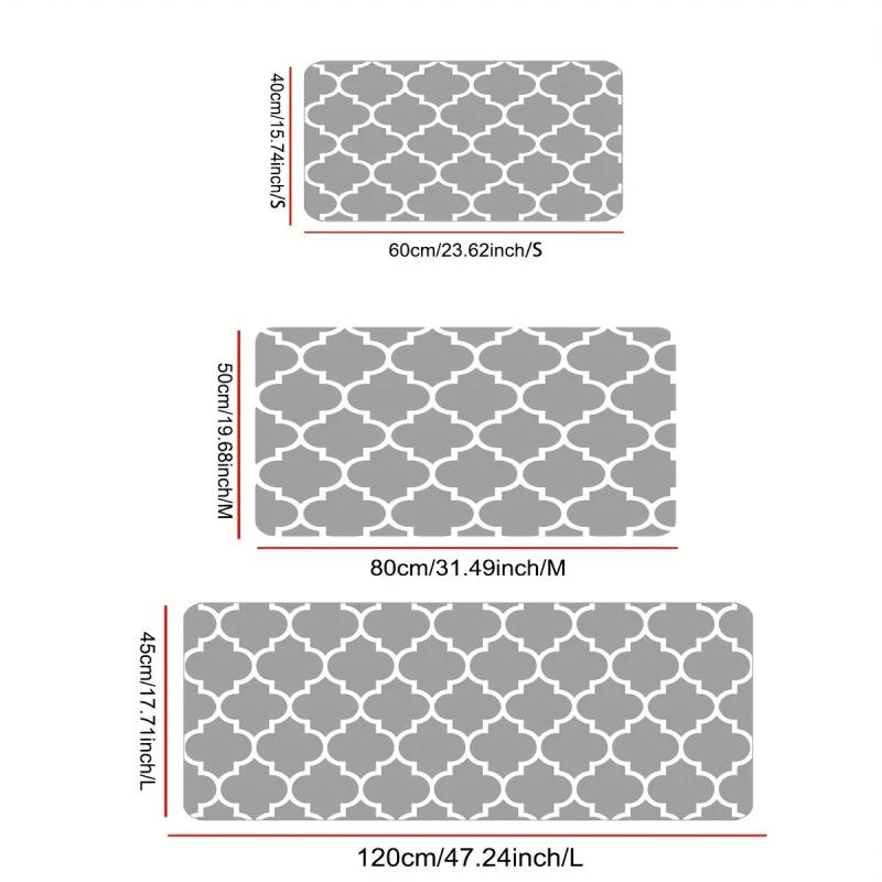 Geometric Pattern Kitchen Rug Modern Polyester Anti slip Kitchen Mat