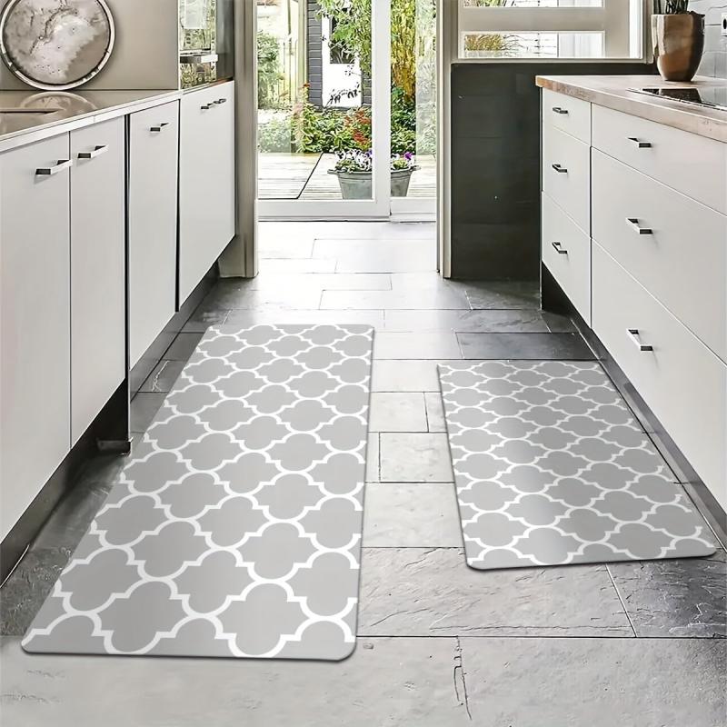 Geometric Pattern Kitchen Rug Modern Polyester Anti slip Kitchen Mat