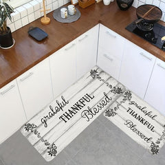 Wood Print Kitchen Mat Absorbent Anti Slip Machine Washable Runner Rug