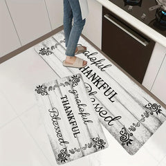 Wood Print Kitchen Mat Absorbent Anti Slip Machine Washable Runner Rug