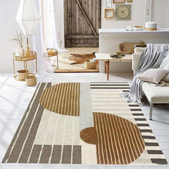 Soft Faux Wool Area Rug, Non-Slip Polyester Fiber Mat, Washable Anti-Fatigue Sof