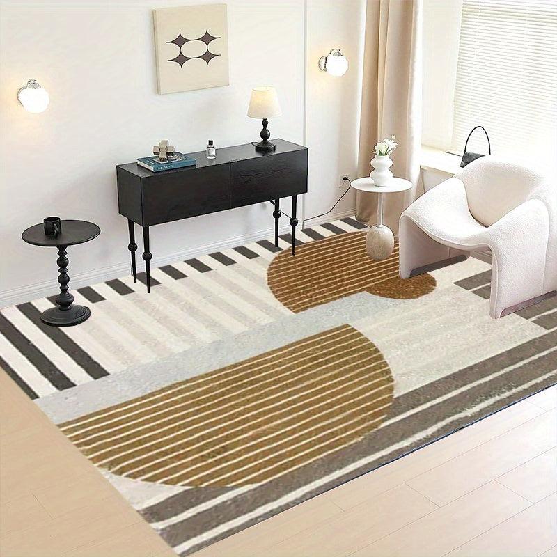 Soft Faux Wool Area Rug, Non-Slip Polyester Fiber Mat, Washable Anti-Fatigue Sof