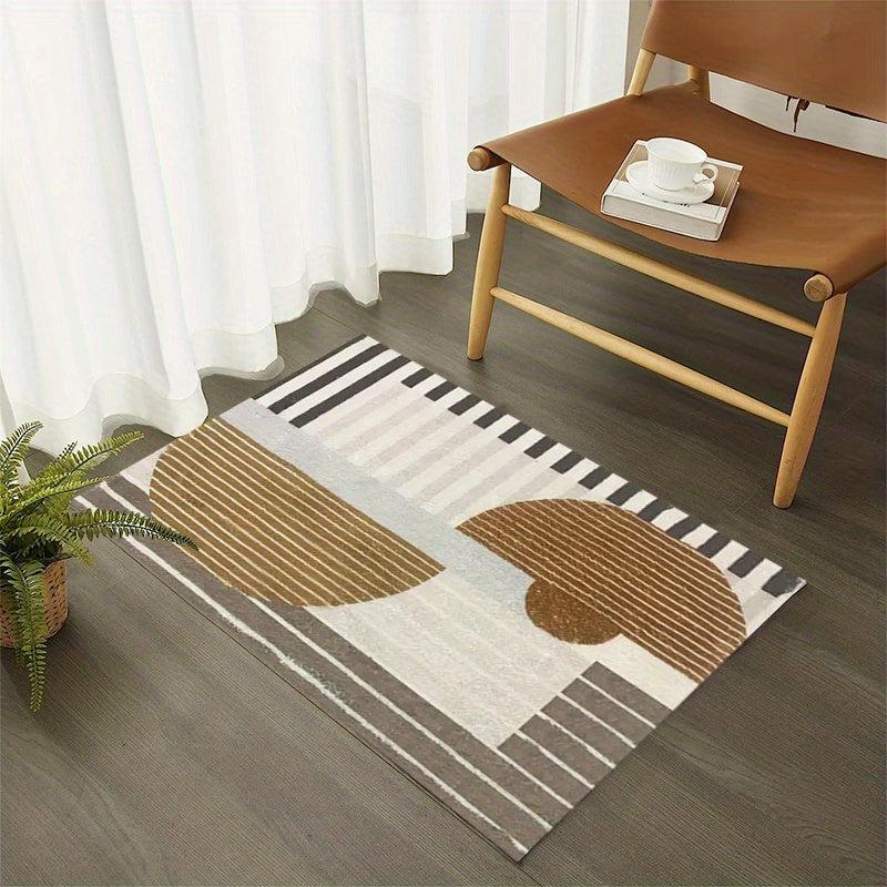 Soft Faux Wool Area Rug, Non-Slip Polyester Fiber Mat, Washable Anti-Fatigue Sof
