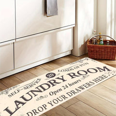 Farmhouse Non Slip Waterproof Laundry Floor Mat Kitchen Bathroom Entryway Rugs