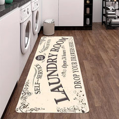 Farmhouse Non Slip Waterproof Laundry Floor Mat Kitchen Bathroom Entryway Rugs