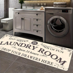 Farmhouse Non Slip Waterproof Laundry Floor Mat Kitchen Bathroom Entryway Rugs